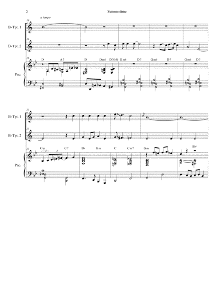 Summertime Duet For Bb Trumpet Page 2