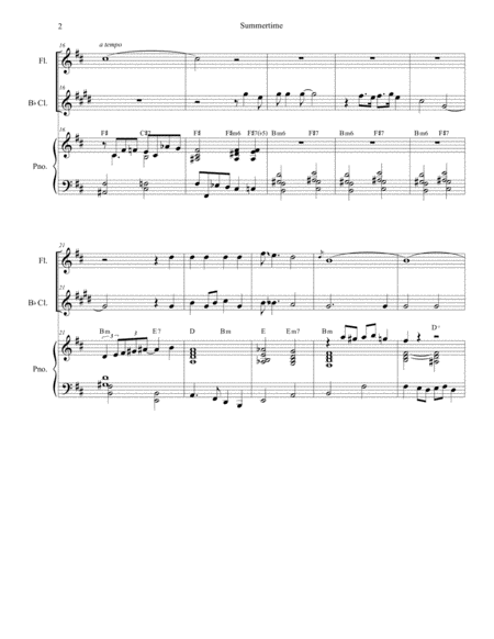 Summertime Duet For Flute And Bb Clarinet Page 2