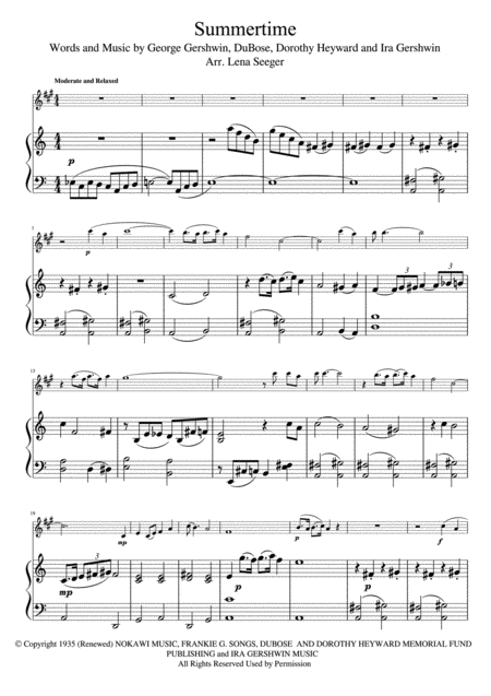 Summertime For Alto Sax And Piano Page 2