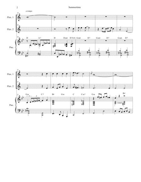 Summertime For Flexible Treble Instrumentation Page 2