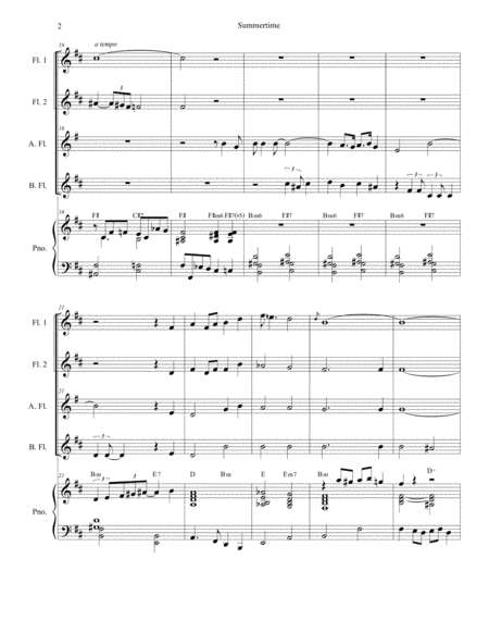 Summertime For Flute Choir Page 2