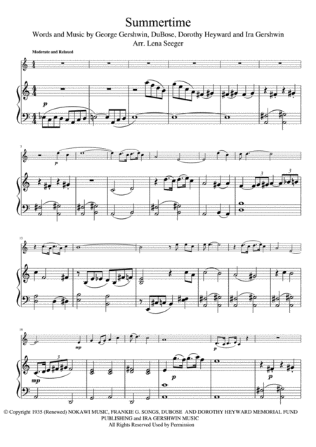 Summertime For Oboe And Piano Page 2