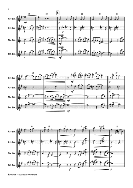 Summertime G Gershwin Ballad Saxophone Trio Arr Thomas H Graf Page 2