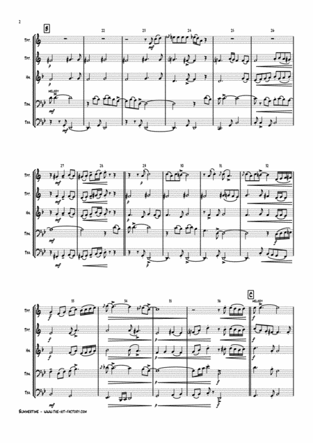 Summertime Gershwin Ballad Brass Quintet Page 2