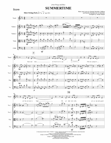 Summertime Low Female Vocal Solo And Strings Page 2