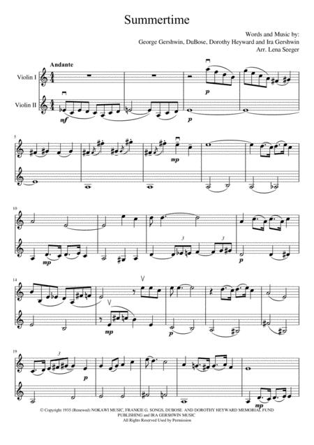 Summertime Violin Duet Page 2