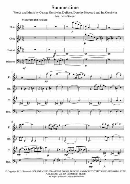 Summertime Wind Quartet Page 2