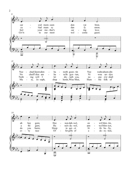 Suo Gan Welsh Lullaby Original And Christmas Lyrics Medium Low Voice Page 2