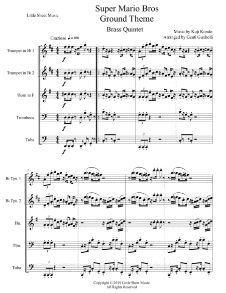 Super Mario Bros Ground Theme Brass Quintet Page 2