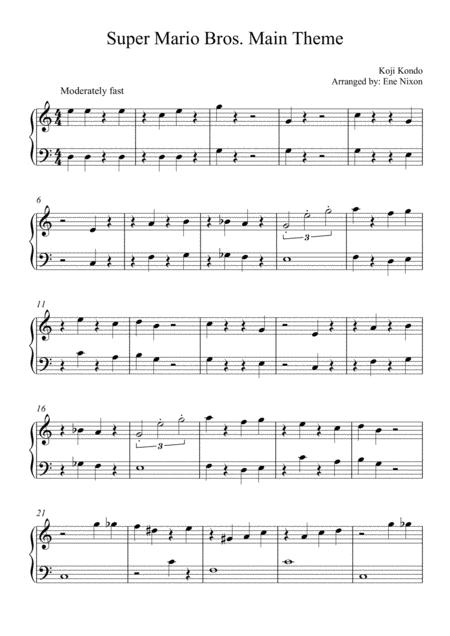 Super Mario Bros Main Theme Easy Piano Solo Page 2