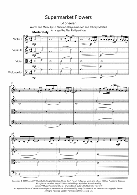 Supermarket Flowers By Ed Sheeran String Quartet Page 2