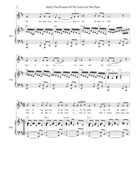 Surely The Presence Of The Lord Is In This Place Vocal Solo Page 2