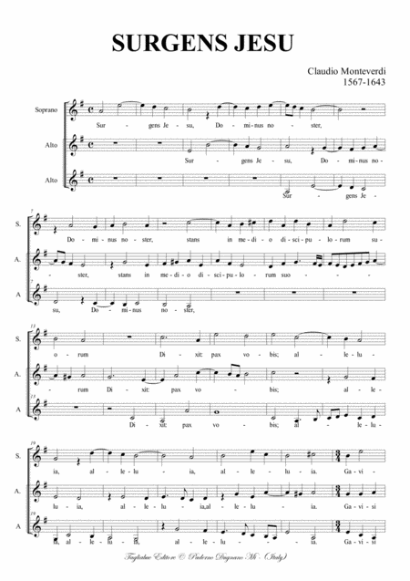 Surgens Jesu C Monteverdi For Saa Choir Page 2