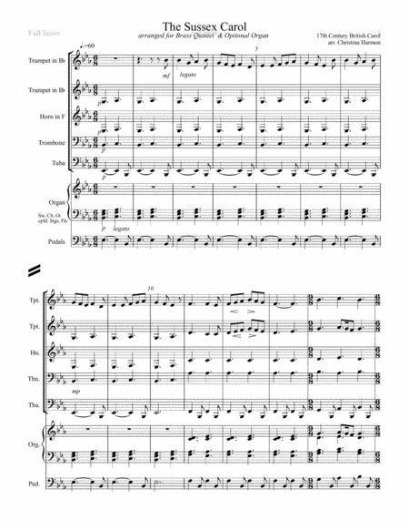 Sussex Carol On Christmas Night All Christians Sing Brass Quintet And Organ Page 2