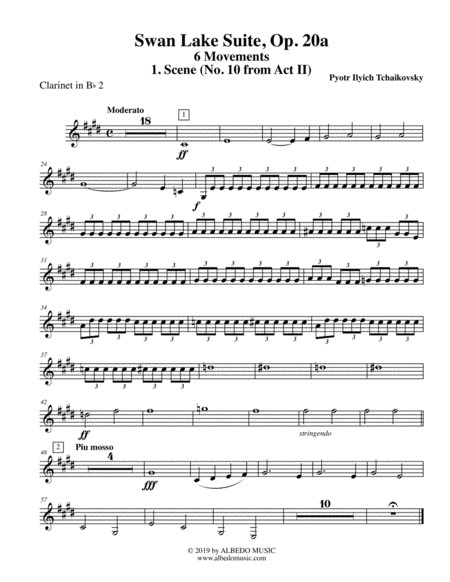 Swan Lake Suite 6 Movements And 8 Movements Clarinet In Bb 2 Transposed Part Page 2