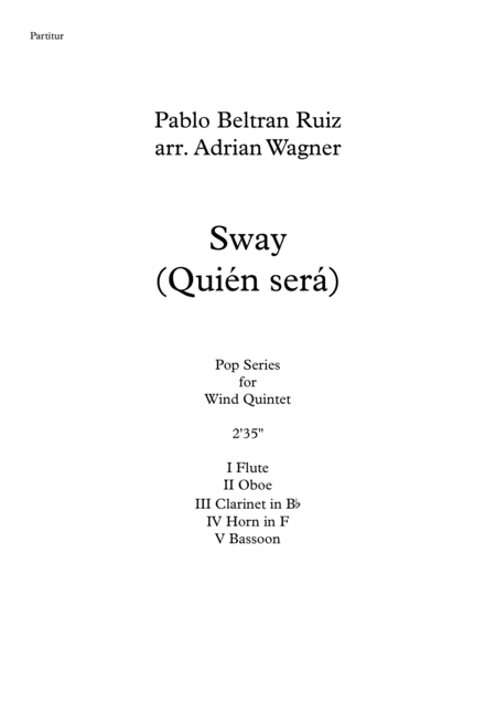 Sway Quien Sera Wind Quintet Arr Adrian Wagner Page 2