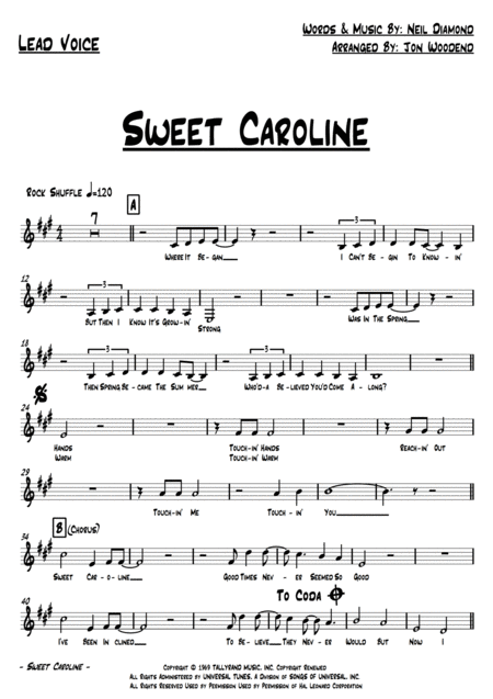 Sweet Caroline 8 Piece Rock Band Page 2