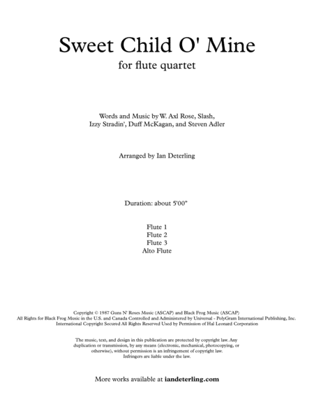 Sweet Child O Mine For Flute Quartet Page 2