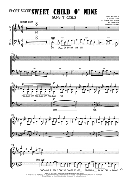 Sweet Child O Mine Satb Choir Page 2