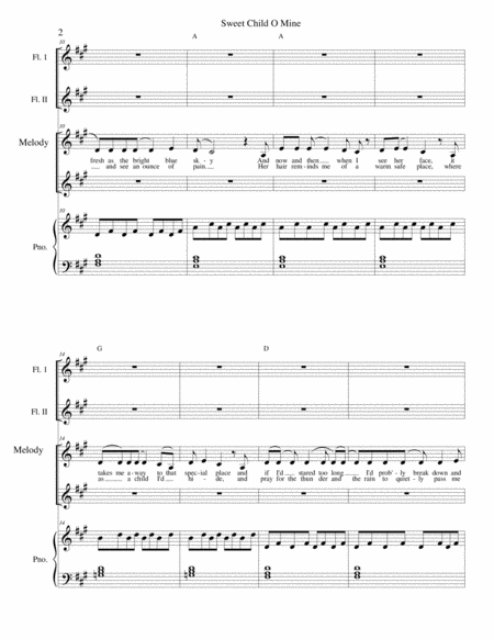 Sweet Child O Mine With Flute Duet Page 2