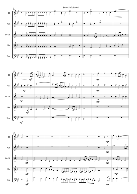 Sweet Suffolk Owl For Wind Quintet Page 2