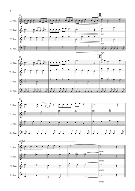 Swing Low Sweet Chariot For Recorder Quartet Page 2
