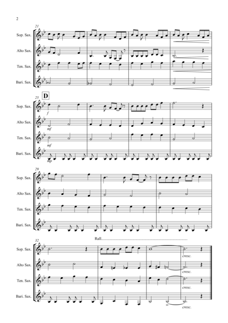 Swing Low Sweet Chariot For Saxophone Quartet Page 2