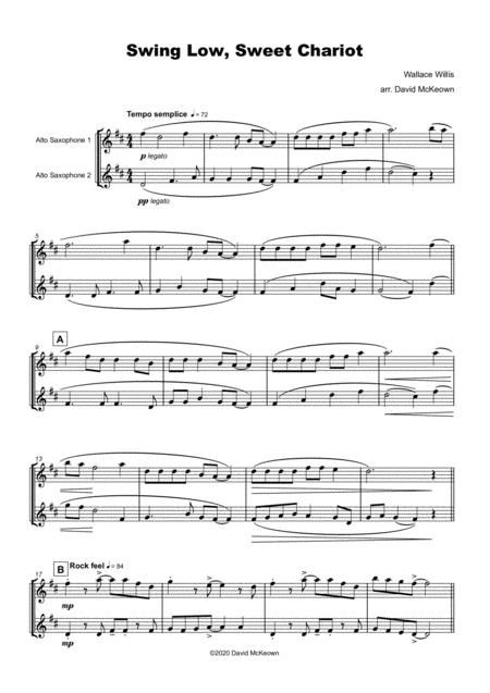 Swing Low Swing Chariot Gospel Song For Alto Saxophone Duet Page 2