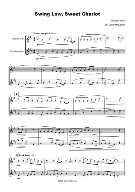 Swing Low Swing Chariot Gospel Song For Clarinet And Alto Saxophone Duet Page 2