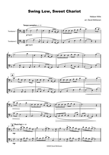 Swing Low Swing Chariot Gospel Song For Trombone Duet Page 2