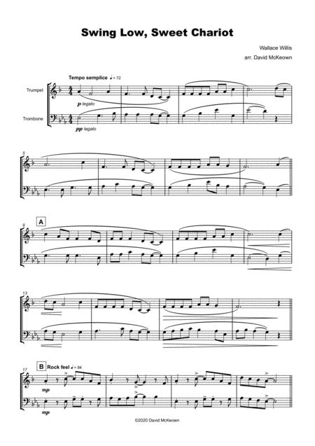 Swing Low Swing Chariot Gospel Song For Trumpet And Trombone Duet Page 2