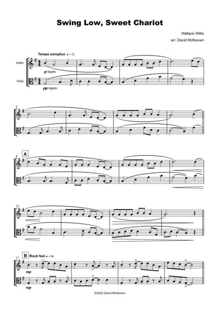 Swing Low Swing Chariot Gospel Song For Violin And Viola Duet Page 2