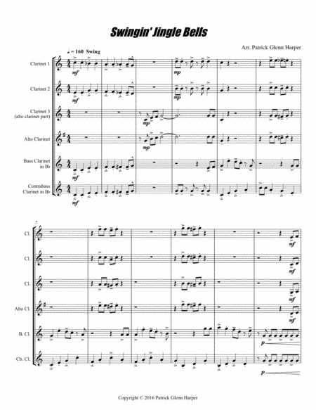 Swingin Jingle Bells For Clarinet Choir Page 2