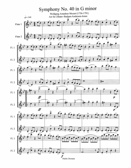 Symphony 40 G Minor K 550 Flute Duet Page 2