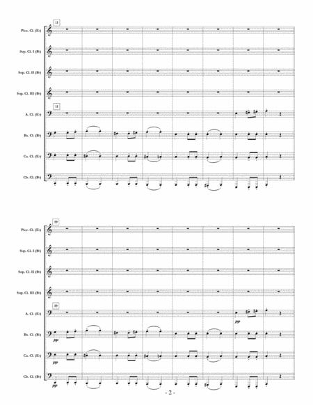 Symphony 7 Movement Ii Beethoven For Clarinet Choir Full Score Set Of Parts Page 2