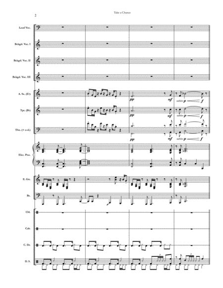 Take A Chance Chicago Full Score Set Of Parts Page 2