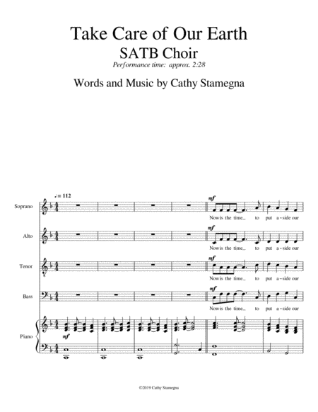 Take Care Of Our Earth Satb Choir Piano Acc Page 2