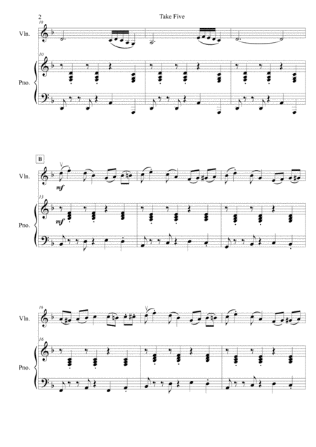 Take Five Violin And Piano Duet Page 2