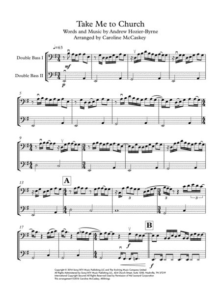 Take Me To Church Double Bass Duet Page 2
