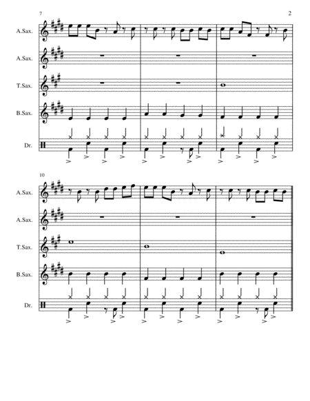 Take On Me Saxophone Quartet Page 2