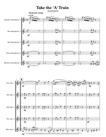 Take The A Train For Saxophone Quintet A At B Page 2