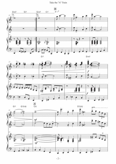 Take The A Train Piano Duet For Advanced Intermediate Players Page 2