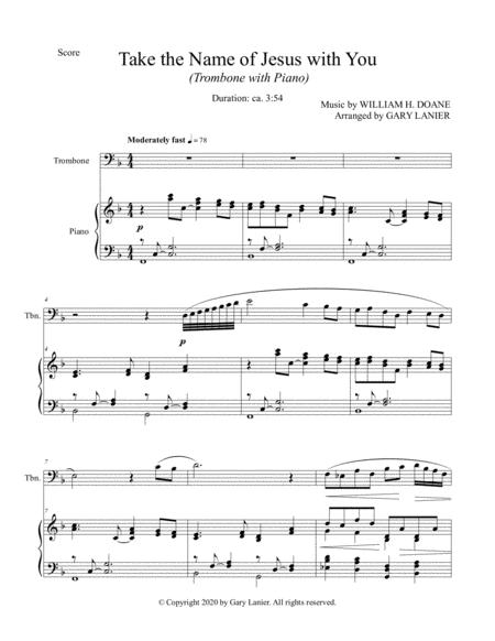 Take The Name Of Jesus With You For Trombone And Piano With Score Part Page 2