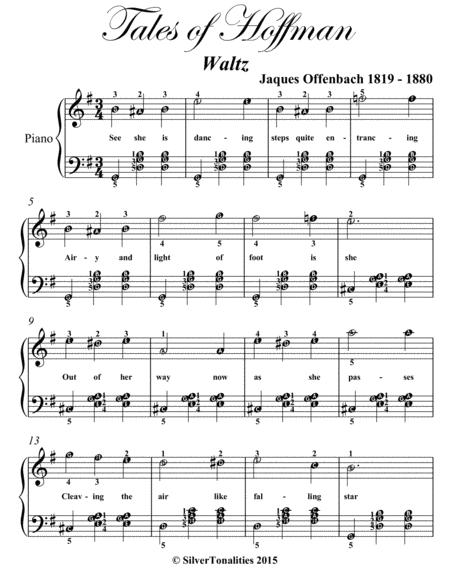 Tales Of Hoffman Waltz Elementary Piano Sheet Music Page 2