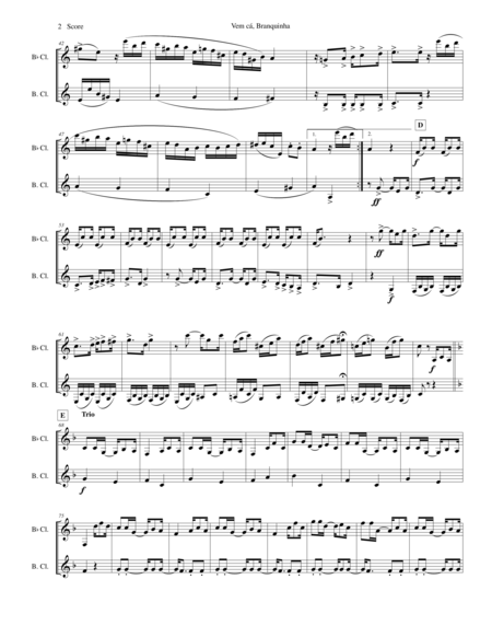 Tango By Nazareth For Clarinet And Bass Clarinet Duet Page 2