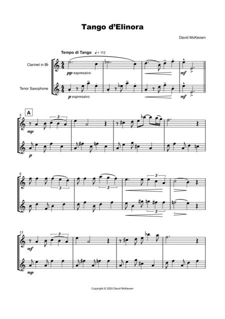 Tango D Elinora For Clarinet And Tenor Saxophone Duet Page 2