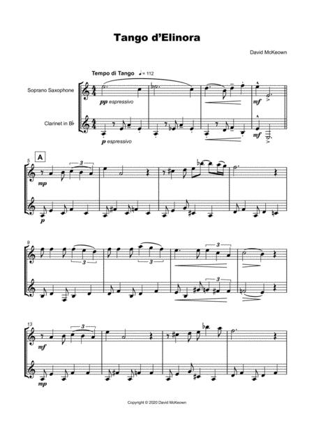 Tango D Elinora For Soprano Saxophone And Clarinet Duet Page 2