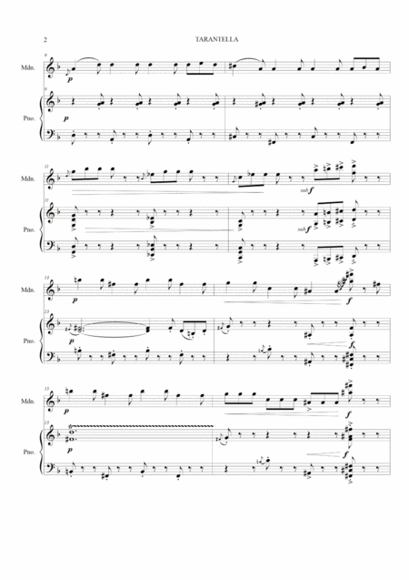 Tarantella For Mandolin And Piano Page 2