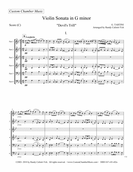 Tartini Devils Trill Sonata Solo Violin And String Quartet Quintet Page 2