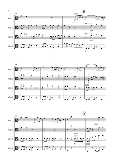 Tasty Tango For Viola Quartet Page 2